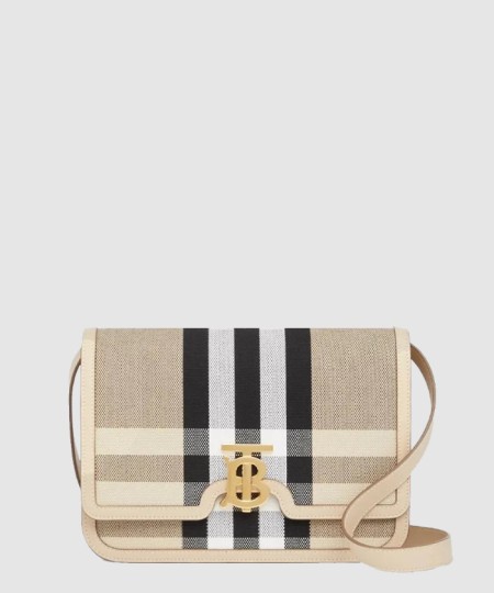 [BURBERRY-버버리]미디엄 체크 캔버스 레더 TB백 80398571