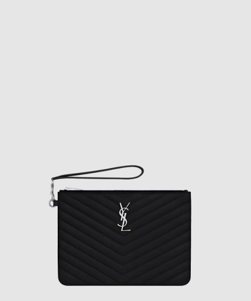 [SAINT LAURENT-생로랑]마틀라세 가죽 소재의 모노그램 파우치 379039