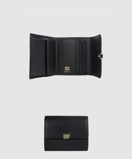 [MIUMIU-미우미우]로고 레더 반지갑 5MH040