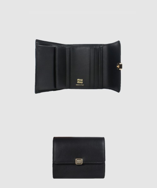 [MIUMIU-미우미우]로고 레더 반지갑 5MH040