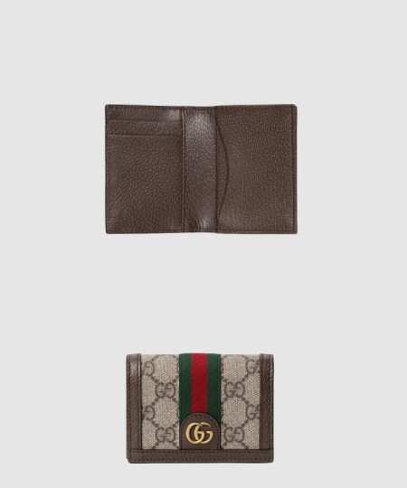 [GUCCI-구찌]금장 로고 오피디아 GG 카드지갑 734940
