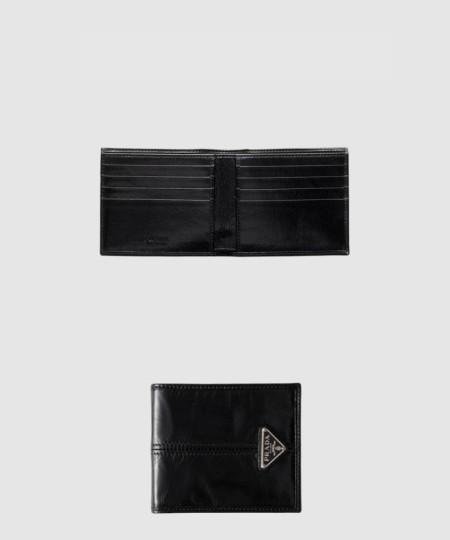 [PRADA-프라다]삼각 메탈 로고 플랩 가죽 지갑 2M0513