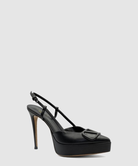 [VALENTINO-발렌티노]버클 디테일 슬링백 플랫폼 힐