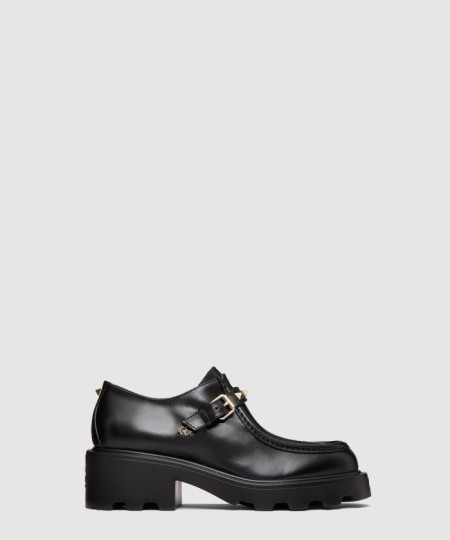 [VALENTINO-발렌티노]락스터드 송아지 가죽 싱글 몽크 스트랩