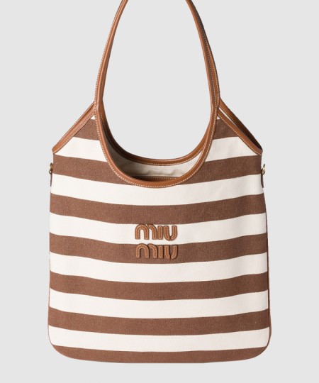 [MIUMIU-미우미우]캔버스 및 가죽 아이비 백 5BG231