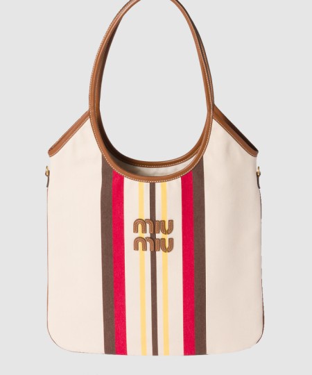 [MIUMIU-미우미우]캔버스 및 가죽 아이비 백 5BG231