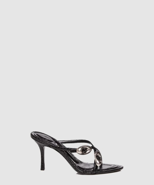 [MCQUEEN-알렉산더맥퀸]스트래피 힐 슬라이드 샌들 488068