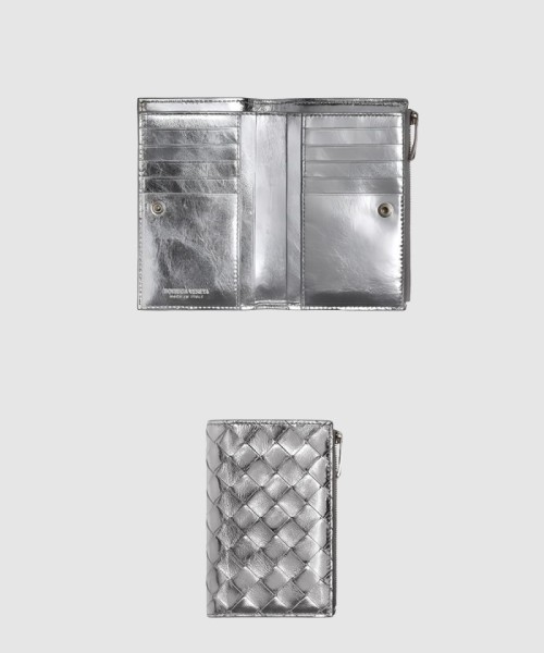 [BOTTEGA-보테가베네타]미디엄 인트레치아토 폴더형 지퍼 지갑 667468