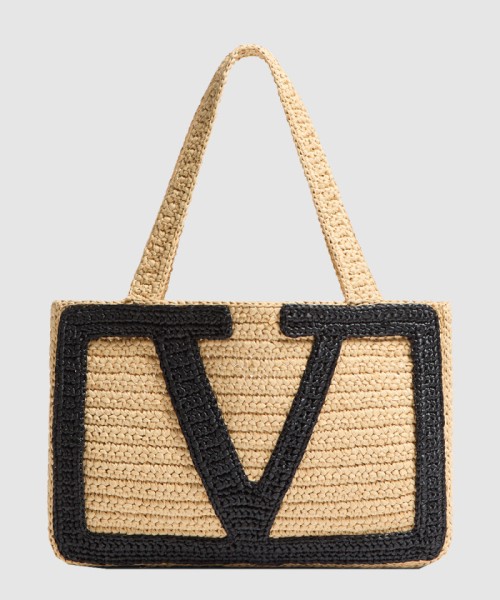 [VALENTINO-발렌티노]가라바니 비바 슈퍼스타 합성 라피아 미디엄 쇼퍼백