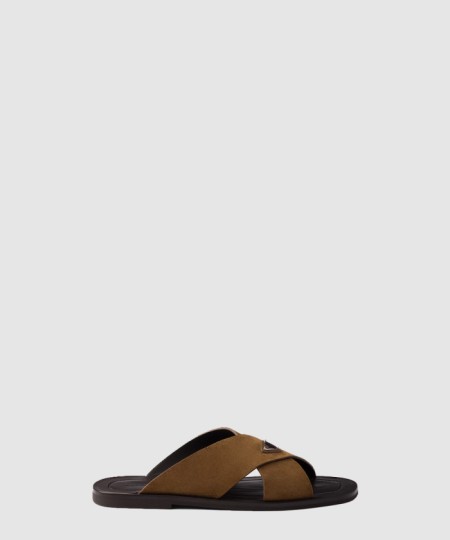 [PRADA-프라다]스웨이드 크로스 슬라이드 2X3146