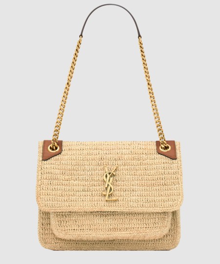 [SAINT LAURENT-생로랑]라피아 소재의 NIKI 미디엄 백 838875