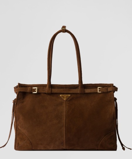 [PRADA-프라다]라지 스웨이드 핸드백 1BA439