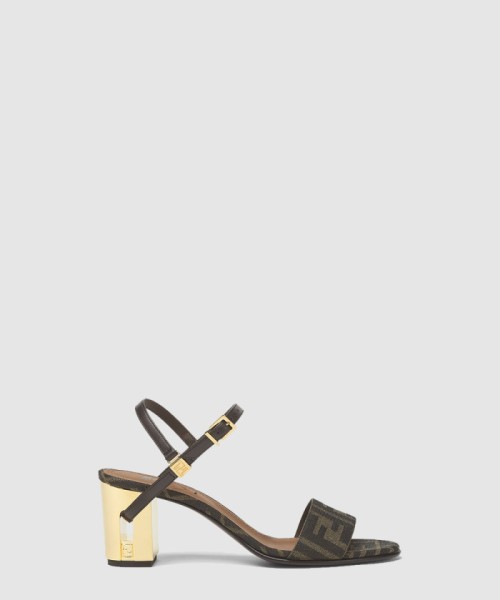 [FENDI-펜디]FF 자카드 미디엄 힐 샌들 8X8663