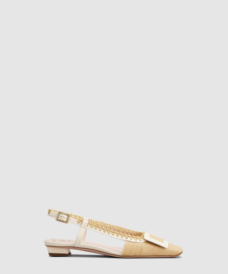 [ROGER VIVIER-로저비비에]캔버스 슬링백 발레 플랫 0074