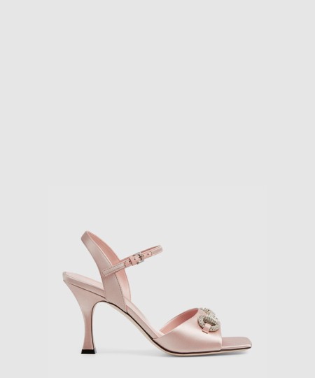 [GUCCI-구찌]크리스탈 홀스빗 장식이 있는 샌들 834342