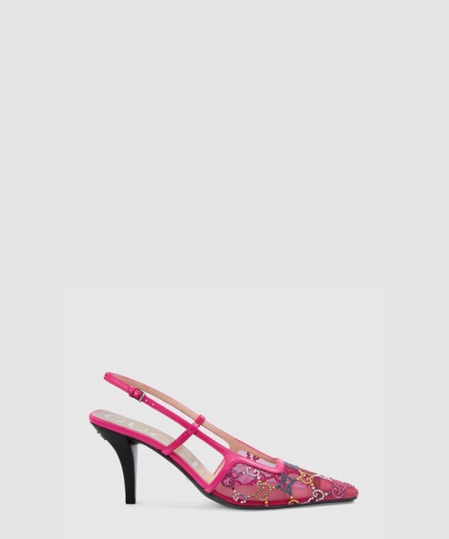[GUCCI-구찌]크리스털 장식 메시 펌프스 751770