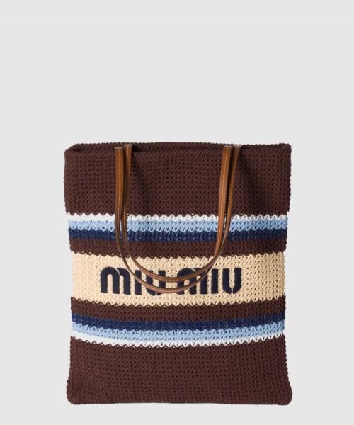 [MIUMIU-미우미우]라피아 효과의 짠 토트백 5BG248