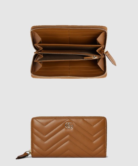 [GUCCI-구찌] GG 마몽 집 어라운드 월렛 브라운 837758