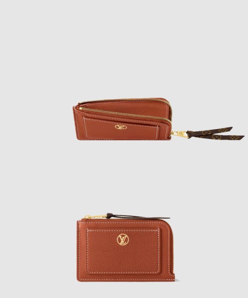 [LOUIS VUITTON-루이비통]지퍼 카드홀더 여성 카드지갑 꼬냑 M14551