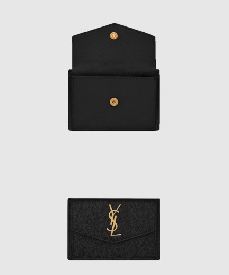 [SAINT LAURENT-생로랑]그랑 드 뿌드르 엠보스드 가죽 소재의 UPTOWN 플랩 카드 케이스 582305