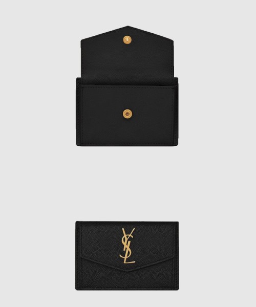 [SAINT LAURENT-생로랑]그랑 드 뿌드르 엠보스드 가죽 소재의 UPTOWN 플랩 카드 케이스 582305