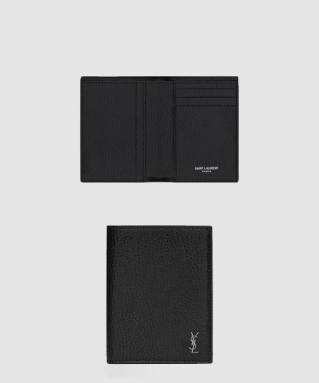 [SAINT LAURENT-생로랑]싱글 폴드 지갑 스몰 CASSANDRE 장식 668736